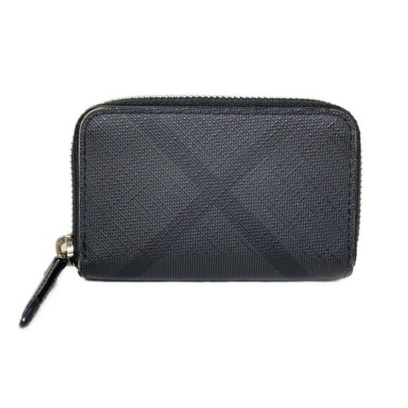 Auth Burberry - Dark Gray Black PVC Coin Case - Picture 1 of 7